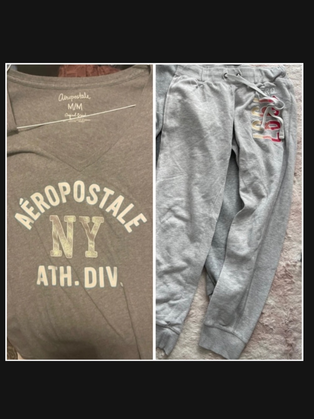 Aeropostale Gray NY Ath. Div. Track Joggers Set